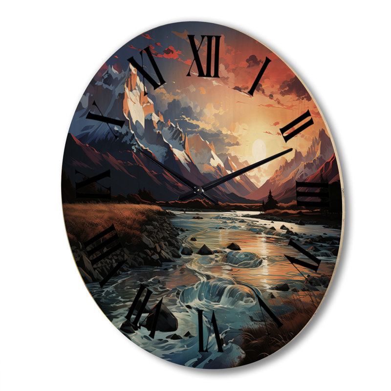 Horloge murale en bois massif Napeague, Très grand