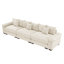 Canapé modulaire surdimensionné de 130 po en forme de nuage, canapé 3 places en velours côtelé haut de gamme, accoudoirs très épais, coussin ergonomique, conception ergonomique, assemblage facile, idéal pour les salons, crème-1203720893-1203720895