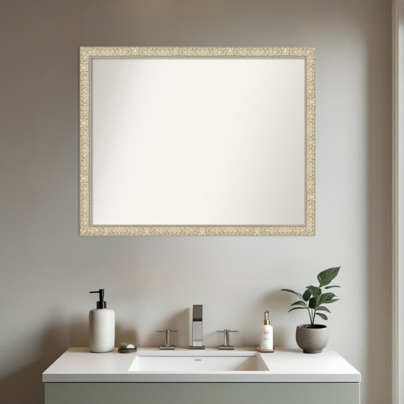 Miroir mural de salle de bain Lila, Argent argent, 24,5 po x 30,5 po