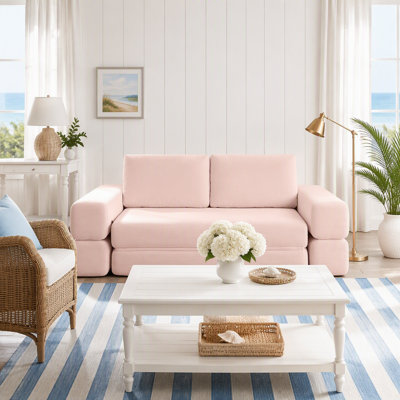 81-Inch Convertible Sofa Bed with High-Density Foam, 3-in-1 Folding Floor Couch, Futon Sleeper Mattress, Pillows Included, No Assembly Required.