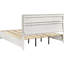 Très grand lit de rangement avec rayures scintillantes, 2 tiroirs en bois blanc et poignées en strass, 2 chambres à coucher Splendor