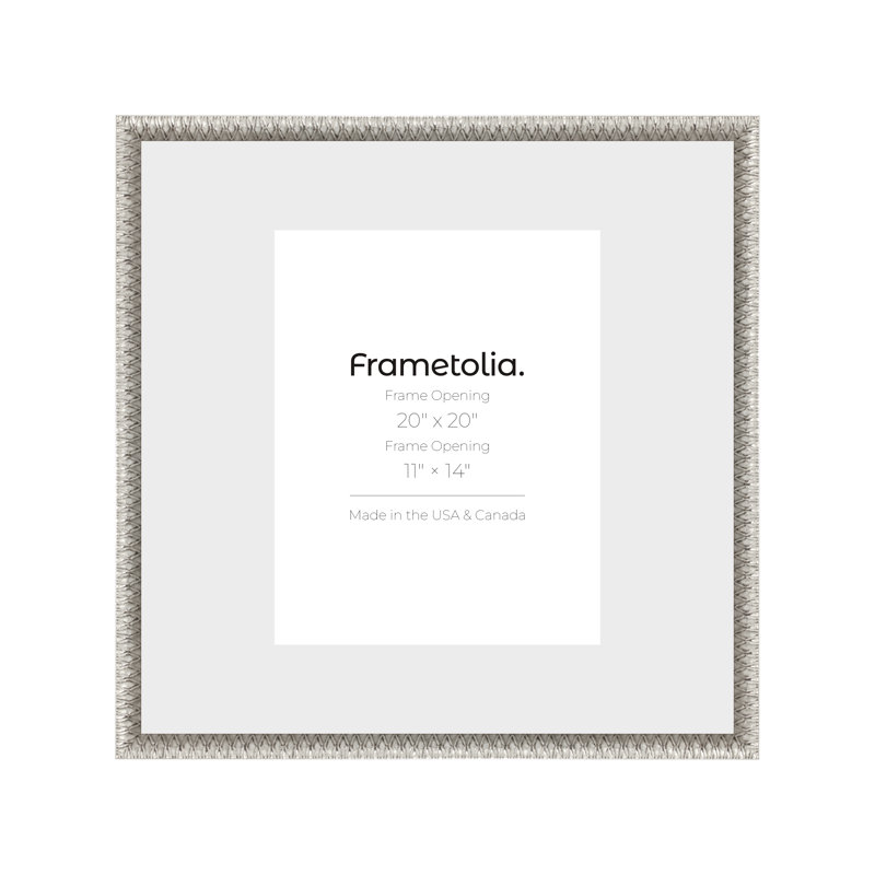 Cadre mural Frametolia Art Deco - largeur - large tapis, 20 po x 20 po, Argent argent