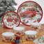 Tasses de bonhomme de neige camion rouge