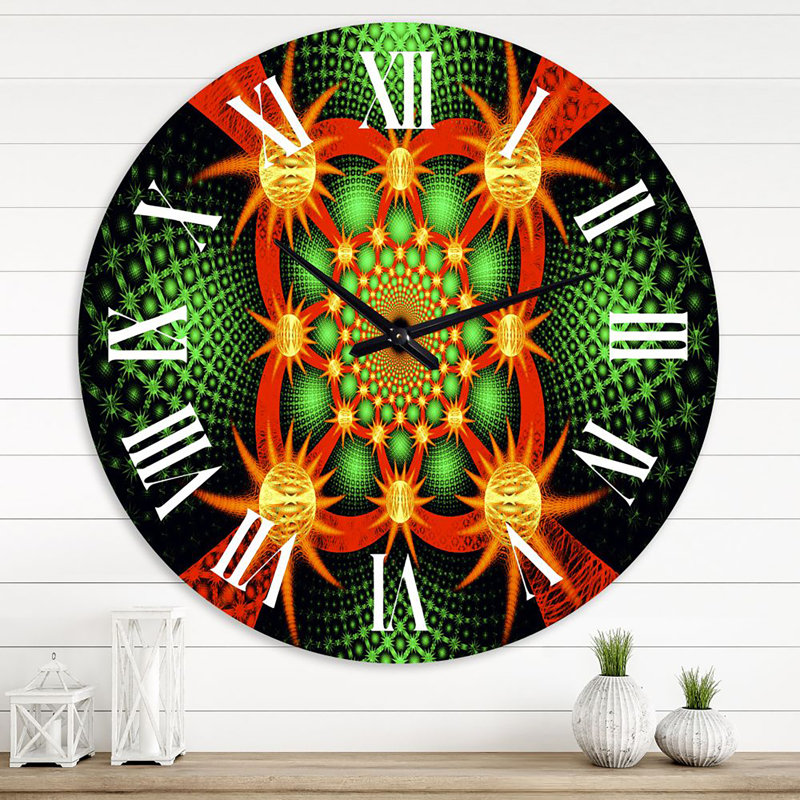 Fractale portail magique V - horloge murale moderne, Grand