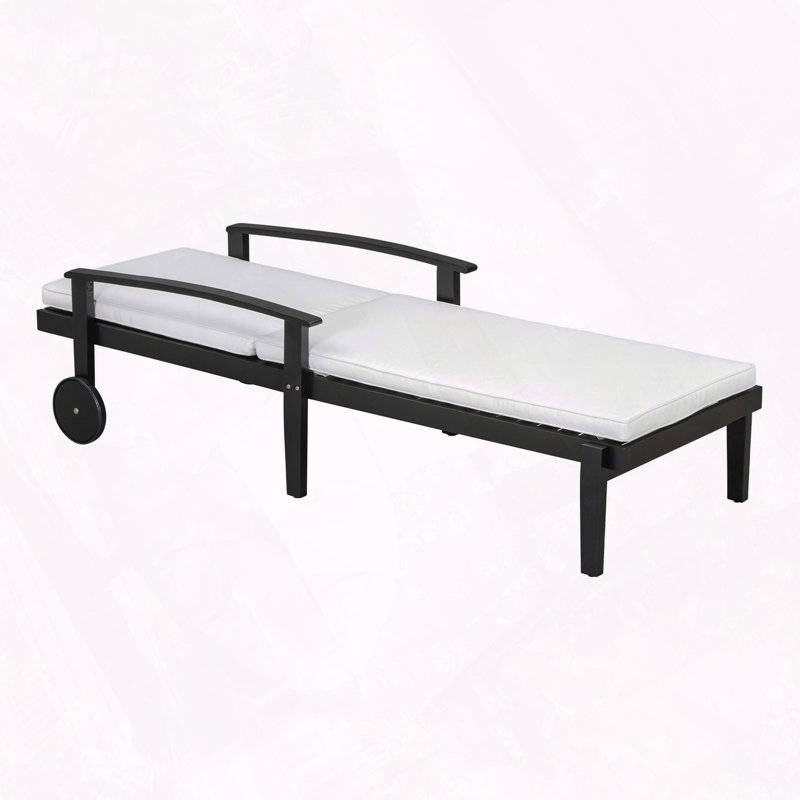 Chaise longue rembourrée, facile à nettoyer et résistante à l'eau, Noir, Blanc