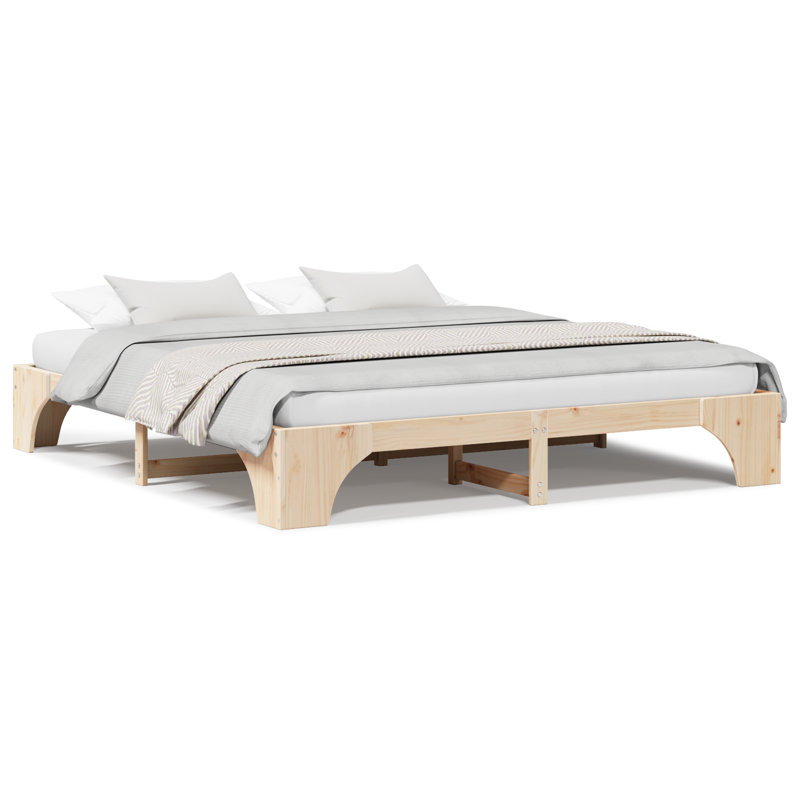 Bed Frame Wood Minimalistic Bed Frame, Natural, Super King (6')