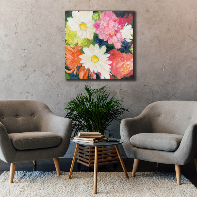 "Floral Spectacular 2" par Julia Purinton, art mural sur toile, H 37 po x l 37 po x P 1,5 po