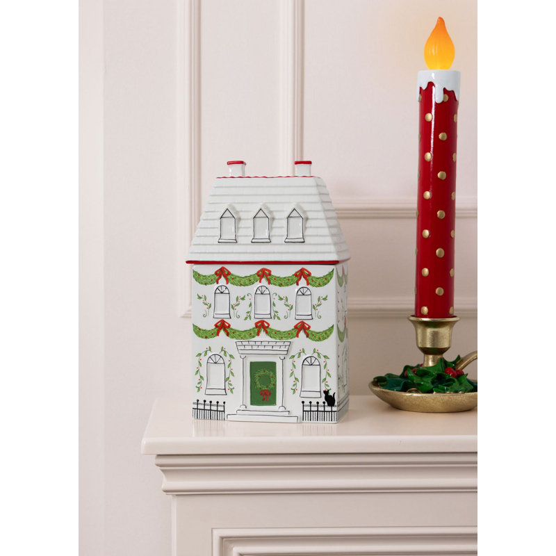 Élégant objet décoratif, 100% céramique, rouge et blanc, 7,5 x 4,7 x 11,8 pouces | Parfait pour la décoration intérieure, les pièces décoratives et les idées de cadeaux | Ajoute une touche de style à n'importe quelle pièce, un design polyvalent et accrocheur