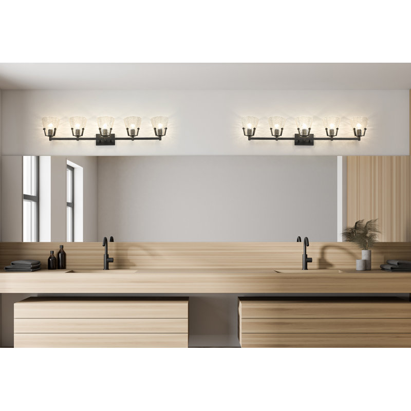 Éclairage pour meuble-lavabo à 5 lumières Baines, Noir mat
