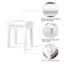 Tabouret de maquillage blanc avec coussin et pieds stables - Glissant, confortable, apparence élégante pour le maquillage, l'écriture, le travail, le piano, le meuble-lavabo solide dans la neige, glissant,