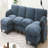 140" Modular Sectional Sofa, U-Shape with 31.5" Extra-Wide Seat Cushion, USB and Type-C Charger, Phone Holder and 2 Side Storage Pockets, Free Movement Ottoman, Striped Chenille-265909989