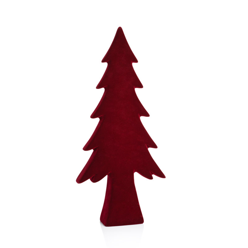 Flocked Tree, Green, 19" H x 9" W x 3" D