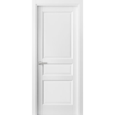 Pantry Kitchen 3-Panels Door with Hardware Lucia 31 White Silk Single Panel Frame Trims Bathroom Bedroom Sturdy Doors-18" x 84"