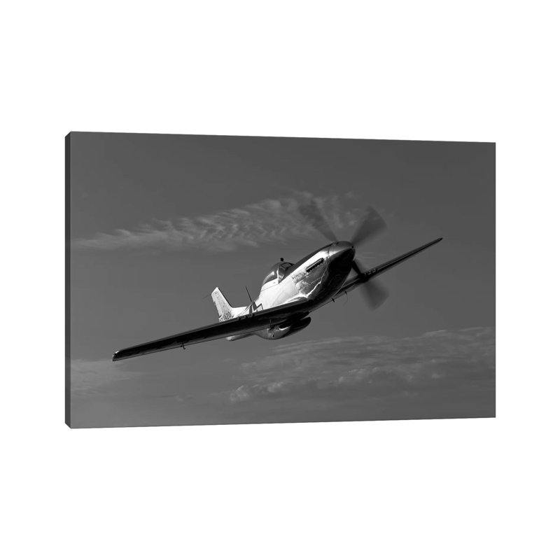 A P-51D Mustang In Flight by Scott Germain - Wrapped Canvas Print, 20.32 cm H x 30.48 cm W