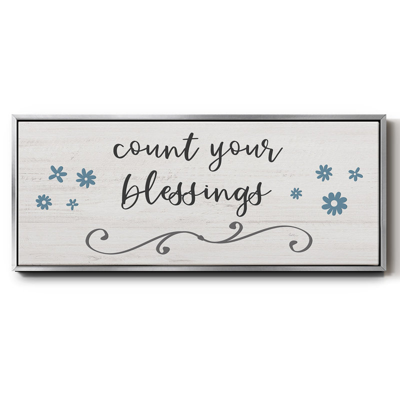 «Count Blessings», toile encadrée, H 20 po x l 50 po