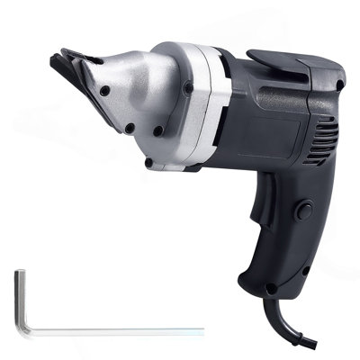 Cisaille électrique en métal, coupe-tôle avec cordon de 4,0 ampères avec tête pivotante à 360 degrés, vitesse variable, coupe continue, coupe nette pour acier galvanisé 18GA, acier inoxydable 20 GA, 2500 SPM