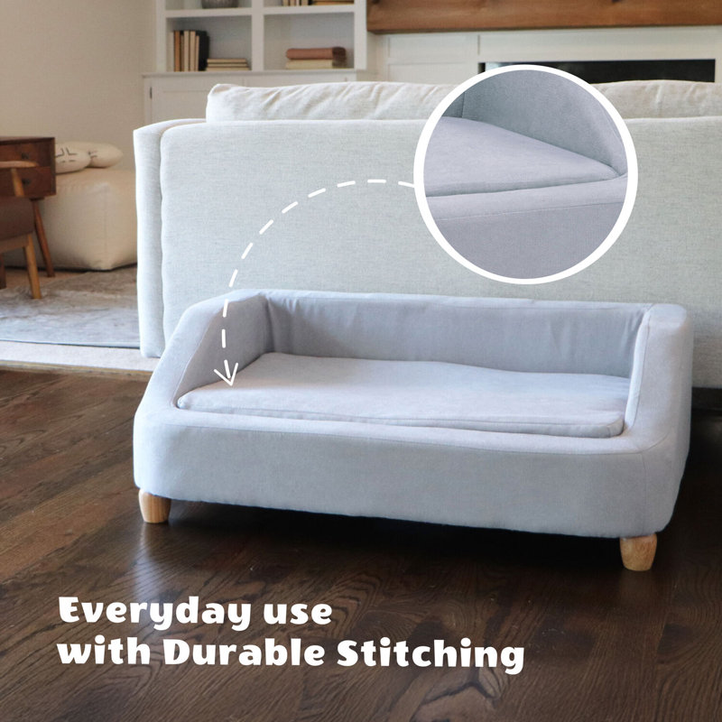 Critter Sitter 36” Rectangular microfiber sofa for medium-sized dogs, Gris clair