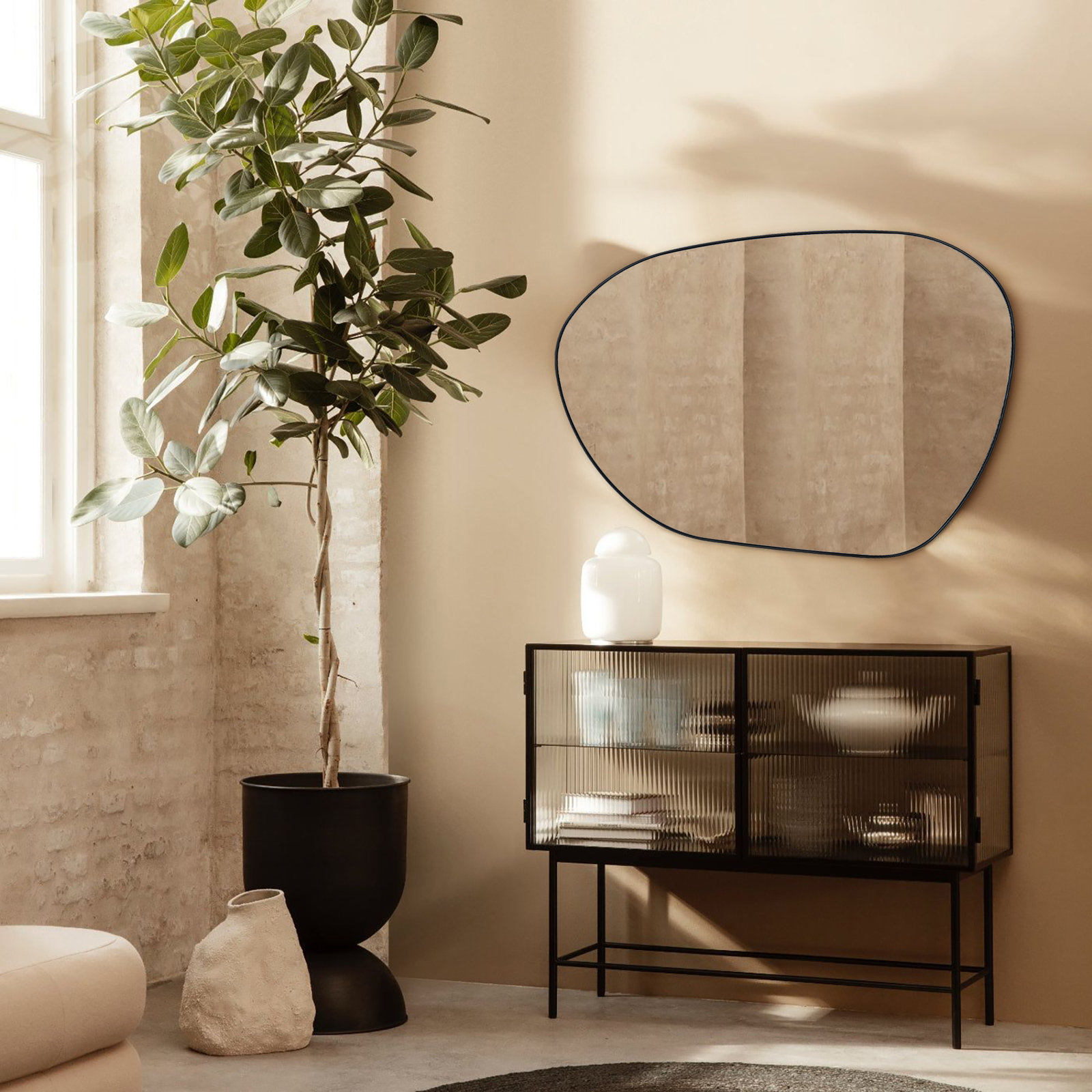 Stainless Steel Mirror, Matte Black, 30" x 40"