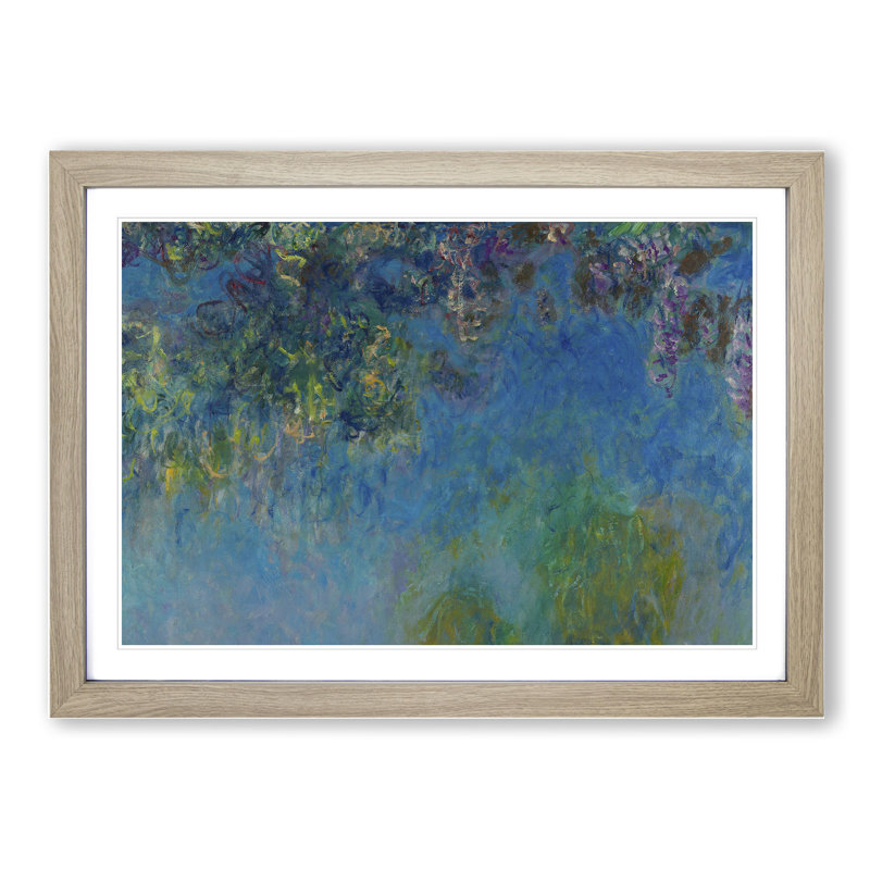 Water Lilies Lily Pond Vol.15 by Claude Monet - Picture Frame Painting, 36cm H x 48cm W x 2cm D, Oak
