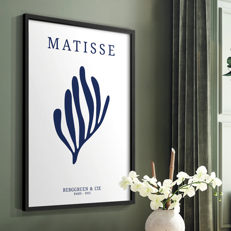 Matisse CDX III, reproduction encadrée - bois massif, H 10 po x l 8 po, Cadre simple noir