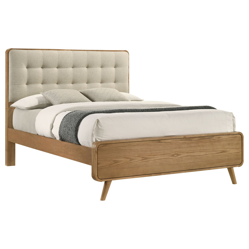 Graesen Wood Queen Platform Bed Light Ash, Queen, Brown/Beige