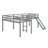 L-Shaped Loft Bed With Ladder And Slide-565720449