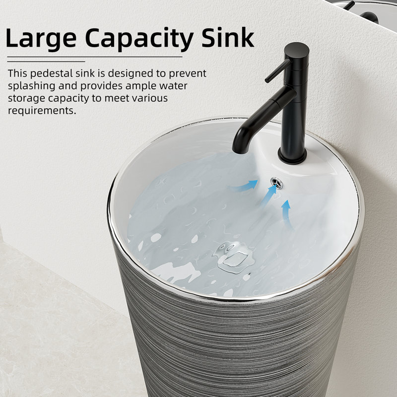 Lavabo de salle de bain 33 po, Argent argent