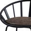 2 chaises à hauteur de comptoir en brun / noir - base luge pour la stabilité, cuir, chaise à lattes (2) brun et noir, base en métal, siège ergonomique synthétique