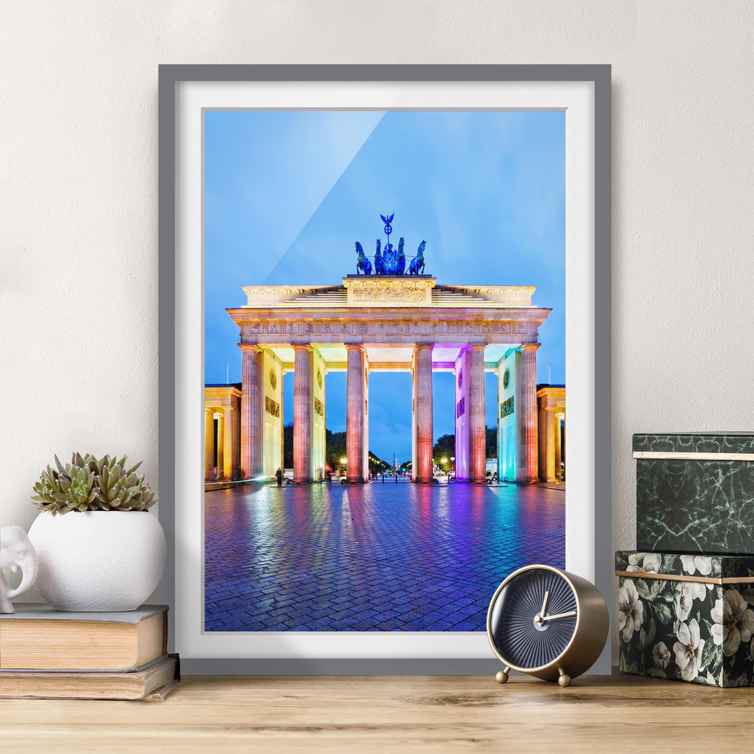 Gerahmtes Poster Illuminated Brandenburg Gate