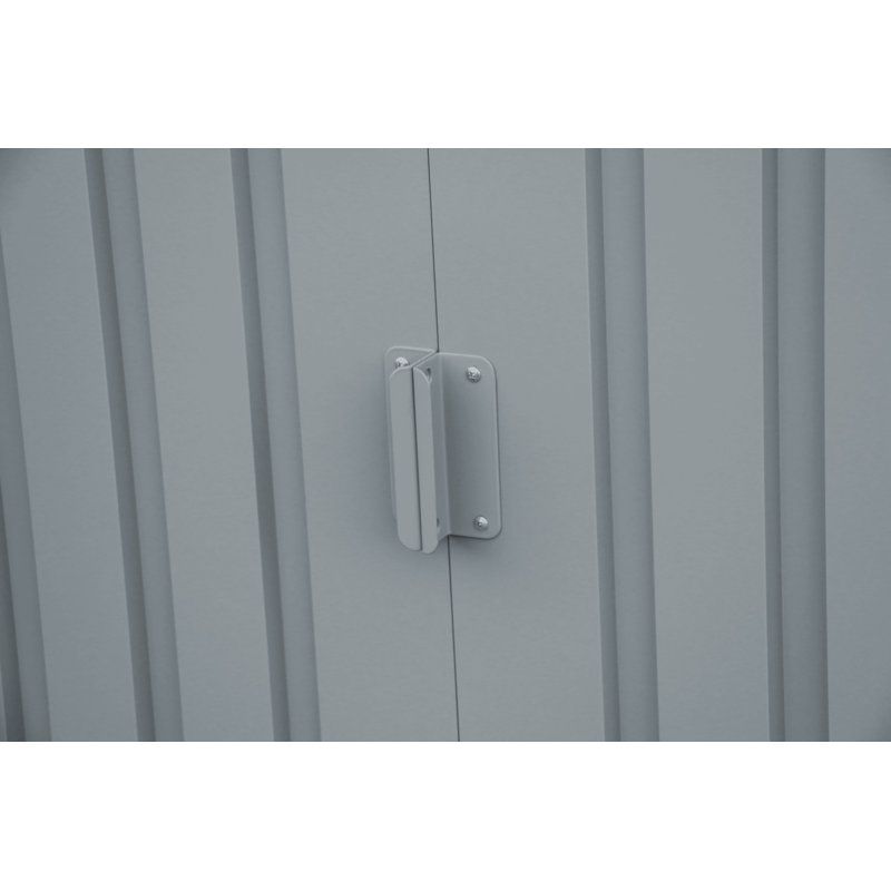 Gray 6' x 8' Metal Storage Shed with Sliding Door