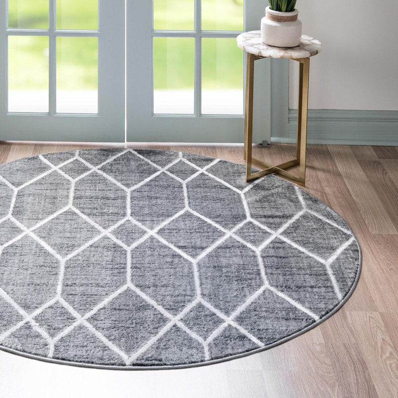 Patrie Geometric Indoor Rug, Round 7'