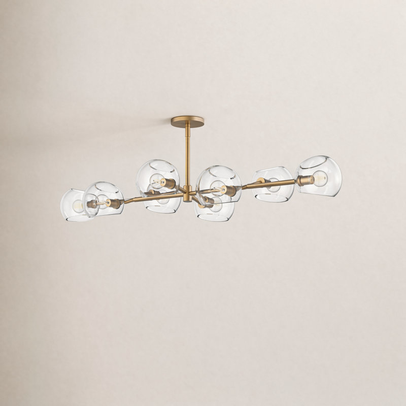 Willow 8 - Light Sputnik Chandelier, Brushed Gold, Clear
