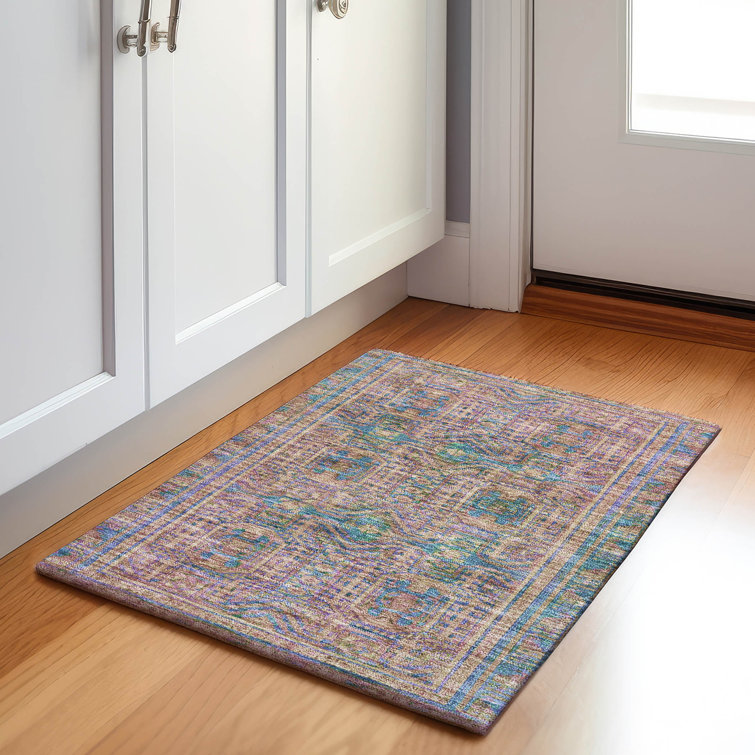 Machine Washable Indoor/Outdoor Xhevrie Orange Rug