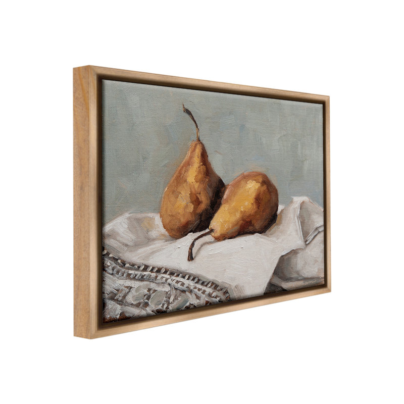 "Traditional Pears Still Life" par Marian Parsons sur toile, Cadre flottant orme Montalcino, H 17 po x l 21 po