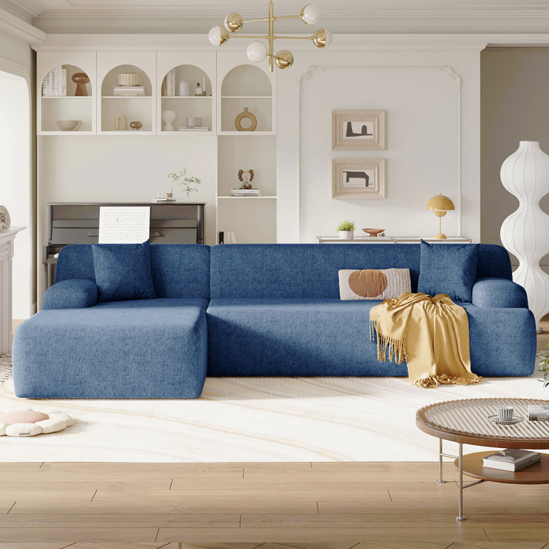 Grand canapé modulaire moderne en forme de L pour salon, chambre à coucher, salon, combinaison libre 2 pièces, style simplifié