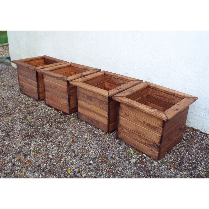 Felton Handmade Wood Planter Box, 38.5cm H x 47.5cm W x 47.5cm D