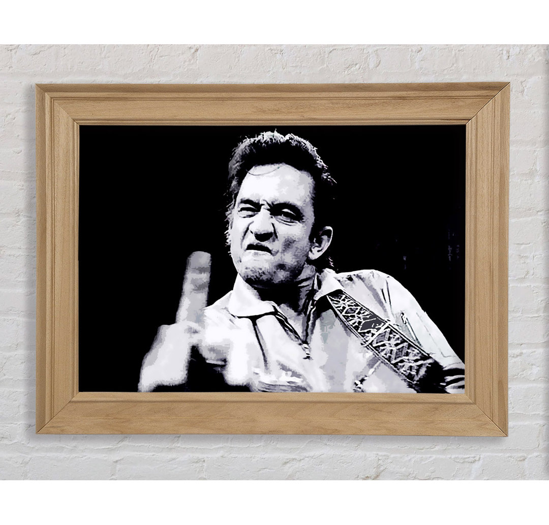 Johnny Cash Finger B N W - Druck