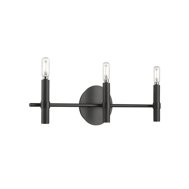 Meuble-lavabo 3 lumières Obyrne - noir mat