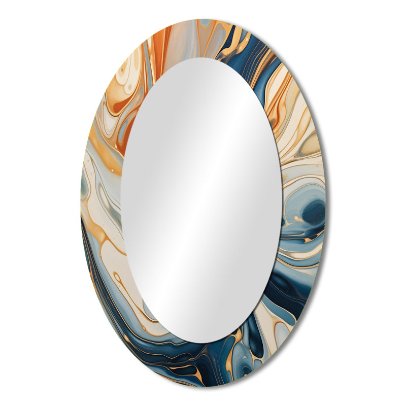 Miroir mural bleu sarcelle et turquoise, 36 po x 24 po