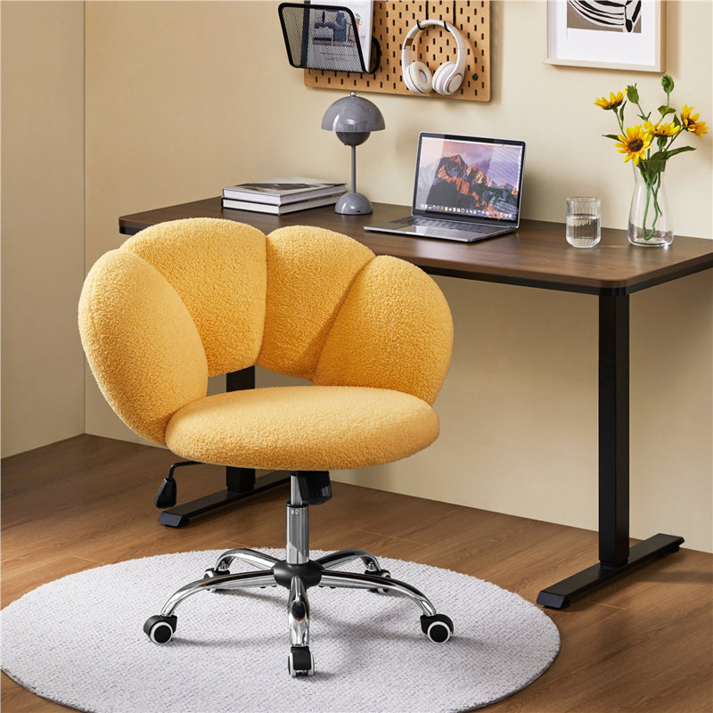 Boucle 360 Swivel Height Adjustable Task Chair, Yellow