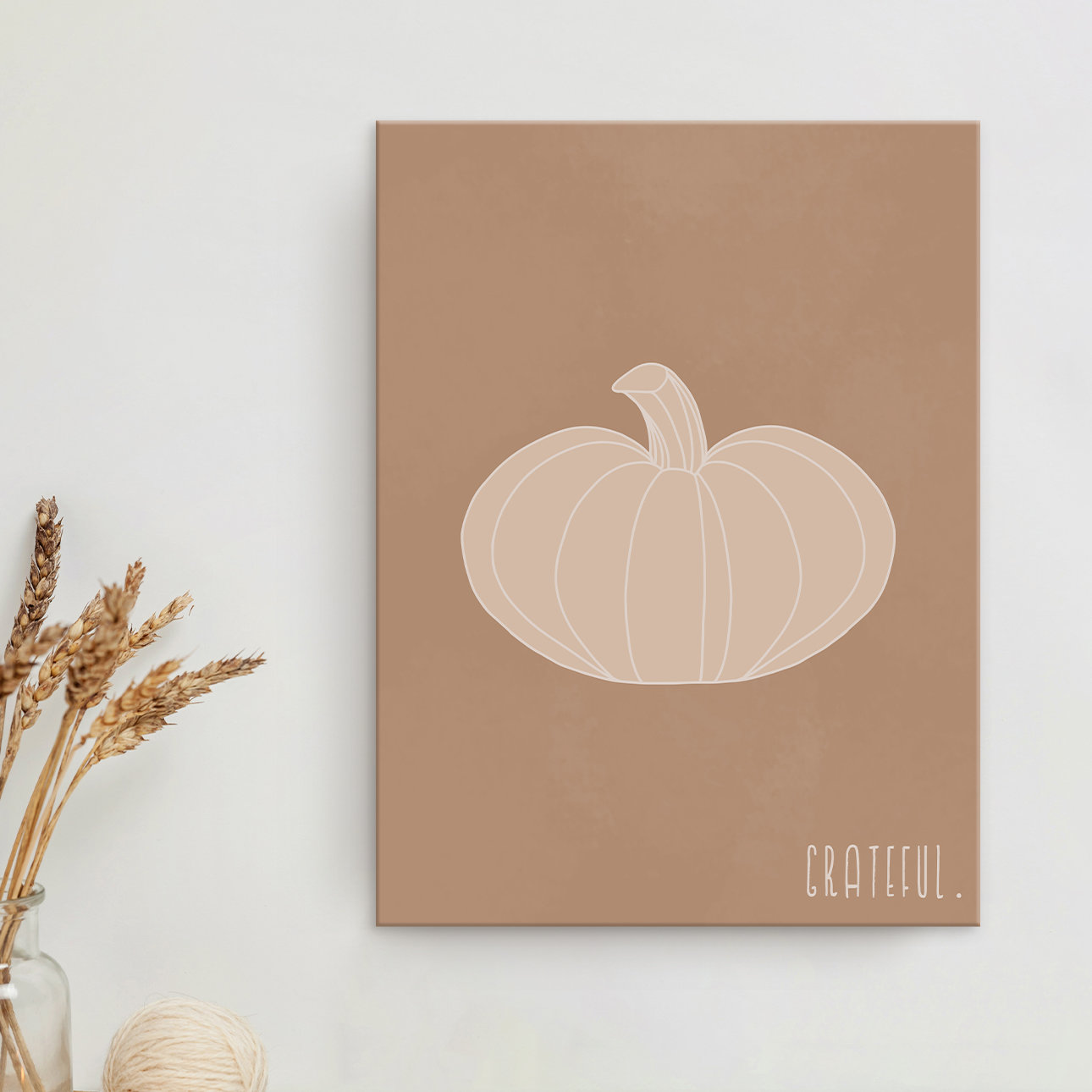 Gracie Oaks Minimal Pumpkin III by ChiChi Décor - Wrapped Canvas ...