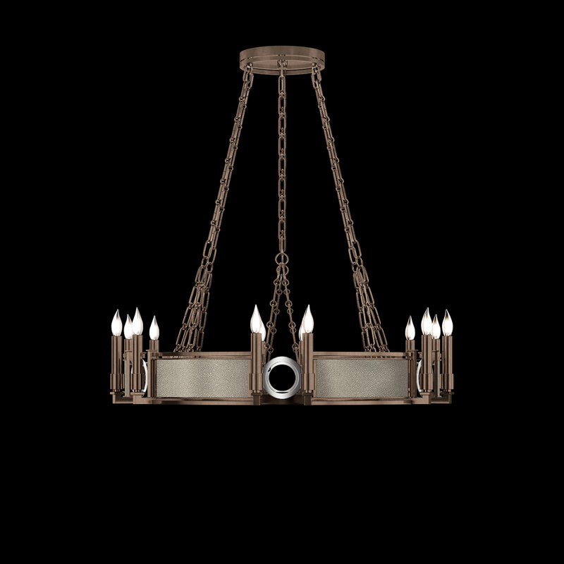 Lustre rond l 35,75 po Mirage, Coco / bronze / nickel