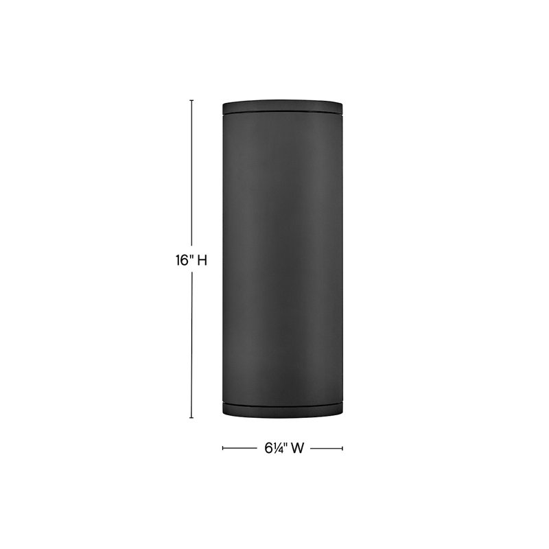 Hinkley Silo Down Light Wall Mount Lantern, Black