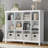 Artisan 57"W Solid Wood 12 Cube Storage Bookcase with Fixed Shelves-433274728