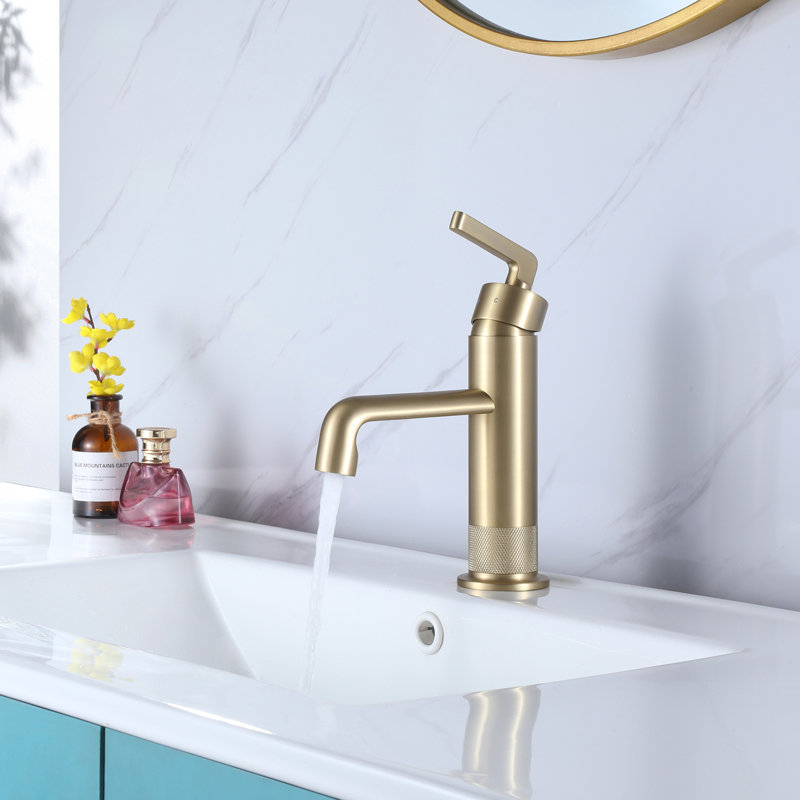 Single-Hole Single-handle Bathroom Faucet, Brushed Gold