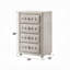 Commode haute Rex, 4 tiroirs, revêtement capitonné beige