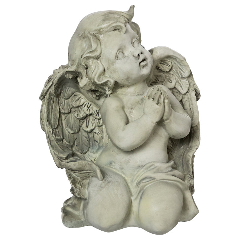 Statue de jardin d'extérieur ange patiné 6 po Heavenly Gardens