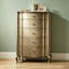 Commode 5 tiroirs en bois massif taupe antique