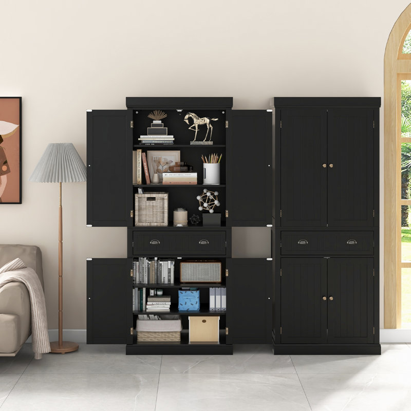 183cm Kitchen Pantry, Black