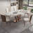 Luxury Rectangular Rock Slab Dining Table Sets-111120716